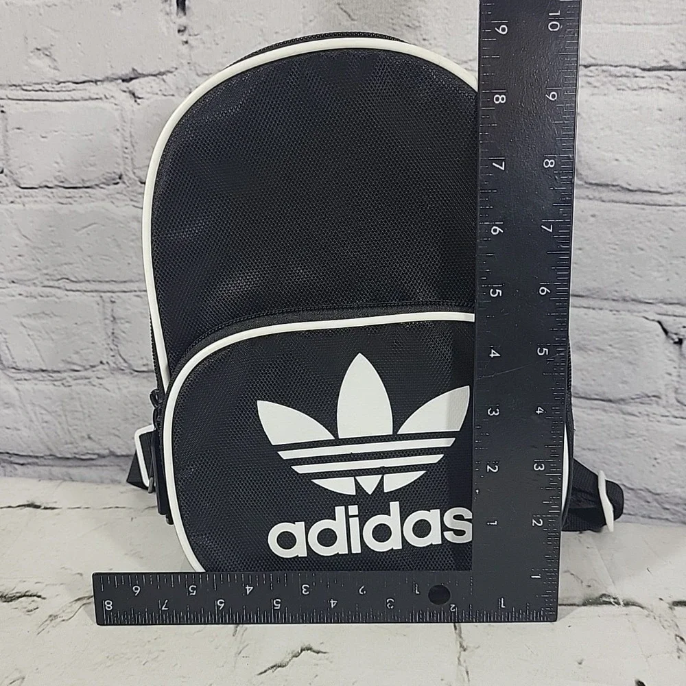 Adidas Originals‎ Santiago Black White Mini Backpack Makeup Travel Trefoil Logo